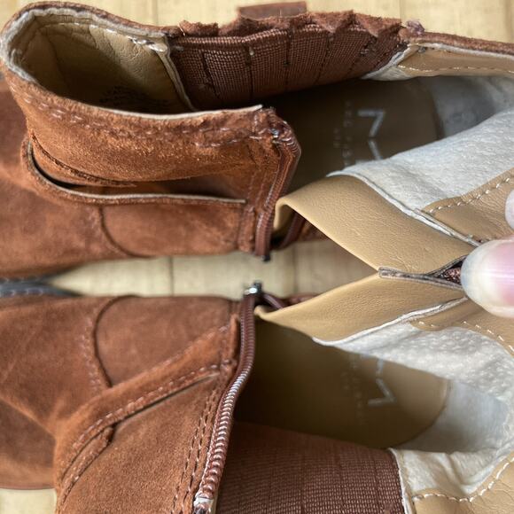 Marc Fisher LTD Women’s Halie Booties 6M Brown MSRP $198 Worn Once EUC - Picture 13 of 14